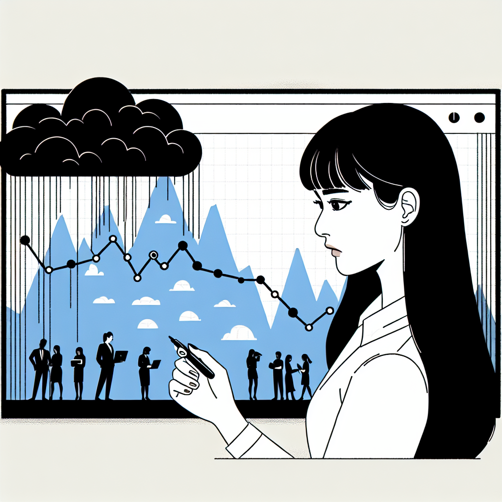 Coordenadora analisa dashboard enquanto equipe de vendas enfrenta desafios de desempenho